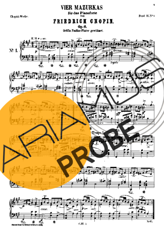 Chopin Mazurkas Op.6 Partituren für Klavier