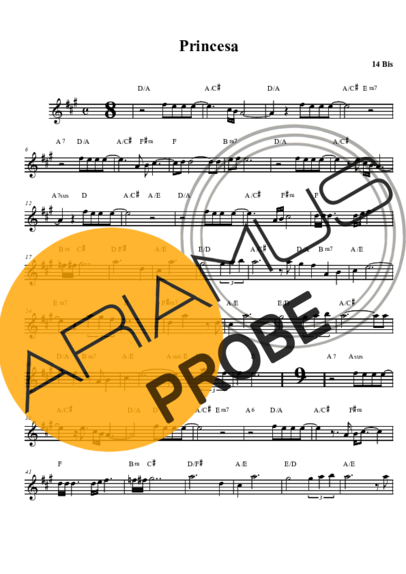 14 bis Princesa score for Tenor-Saxophon Sopran (Bb)