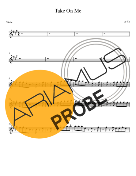 A-ha Take On Me score for Violine