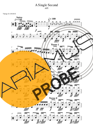 AFI A Single Second score for Schlagzeug