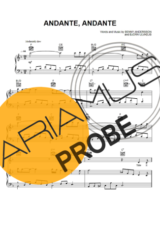 Abba Andante Andante score for Klavier