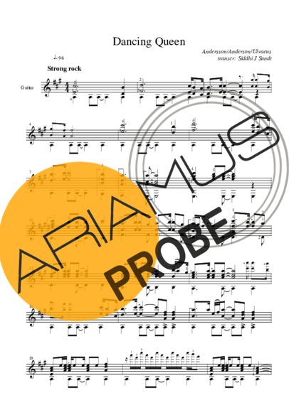 Abba Dancing Queen score for Akustische Gitarre