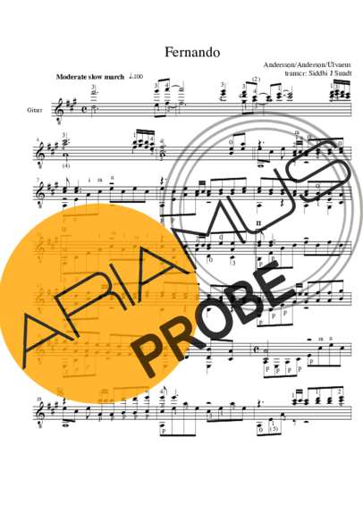 Abba Fernando score for Akustische Gitarre