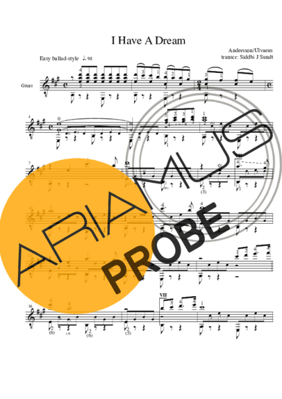 Abba I Have A Dream score for Akustische Gitarre