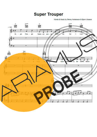 Abba Super Trouper score for Klavier