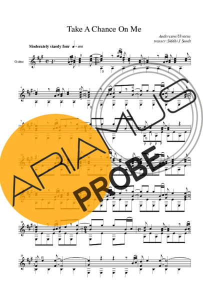 Abba Take A Chance On Me score for Akustische Gitarre