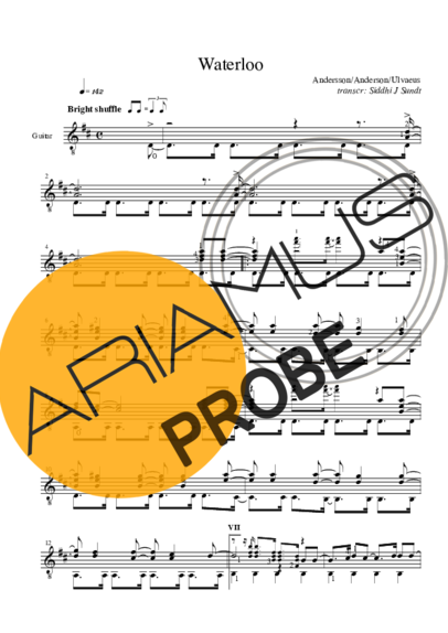 Abba Waterloo score for Akustische Gitarre