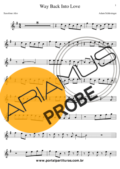 Adam Schlesinger Way Back into Love (movie Music and Lyrics) score for Alt-Saxophon