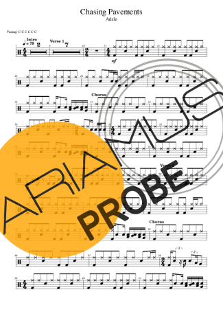 Adele Chasing Pavements Partituren für Schlagzeug
