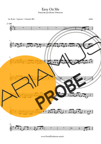 Adele Easy On Me score for Tenor-Saxophon Sopran (Bb)