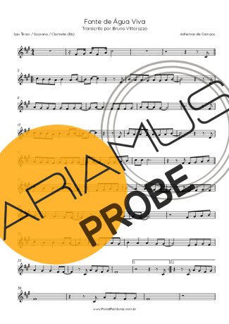 Adhemar de Campos Fonte De Água Viva score for Tenor-Saxophon Sopran (Bb)