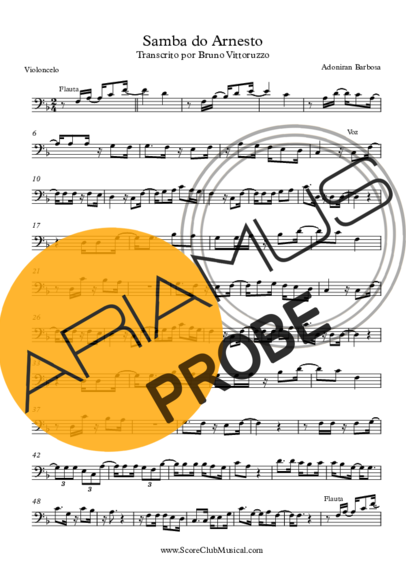 Adoniran Barbosa Samba do Arnesto score for Cello