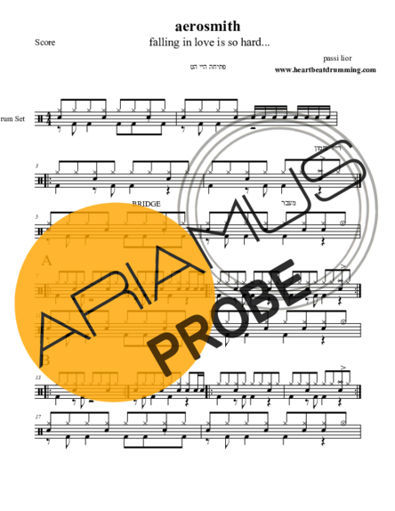 Aerosmith Falling in Love score for Schlagzeug