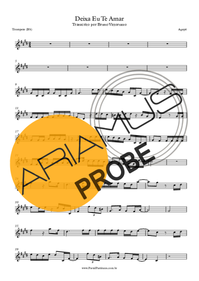 Agepê Deixa Eu Te Amar score for Trompete