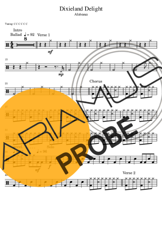 Alabama Dixieland Delight score for Schlagzeug