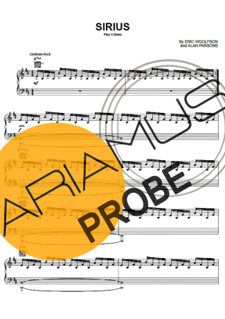 Alan Parsons Project Sirius score for Klavier