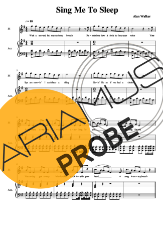 Alan Walker Sing Me To Sleep score for Klavier