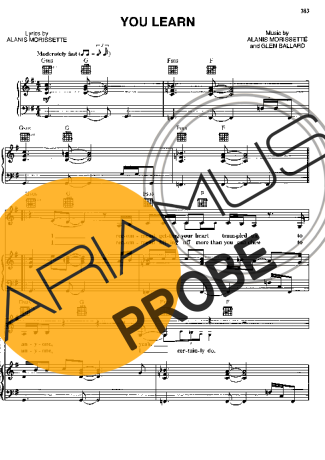 Alanis Morissette You Learn score for Klavier