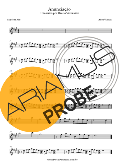 Alceu Valença Anunciação score for Alt-Saxophon