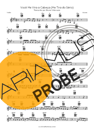 Alcione Você Me Vira A Cabeça (Me Tira Do Sério) score for Akustische Gitarre