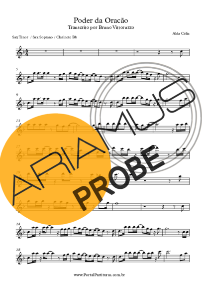 Alda Célia Poder da Oração score for Tenor-Saxophon Sopran (Bb)