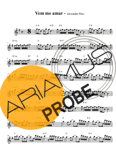 Alexandre Pires Vem Me Amar score for Alt-Saxophon