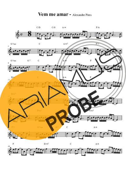 Alexandre Pires Vem Me Amar score for Tenor-Saxophon Sopran (Bb)