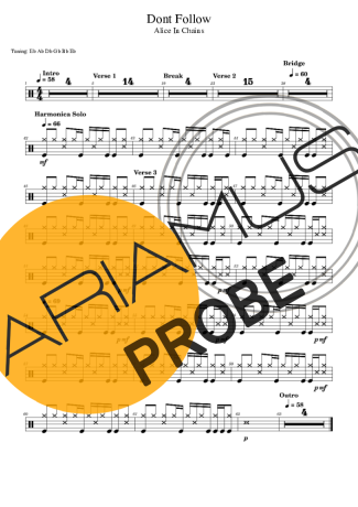 Alice in Chains Don´t Follow Partituren für Schlagzeug