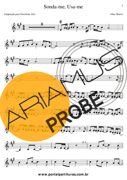 Aline Barros Sonda-me, Usa-me score for Alt-Saxophon