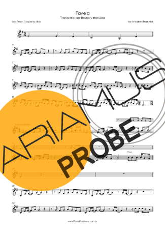 Alok Favela score for Tenor-Saxophon Sopran (Bb)