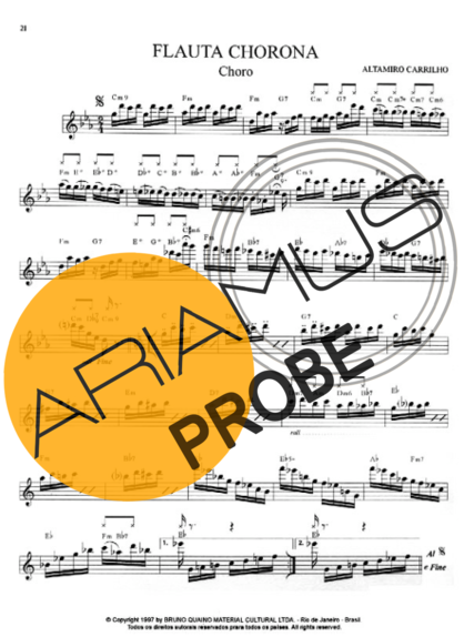 Altamiro Carrilho Flauta Chorona score for Keys