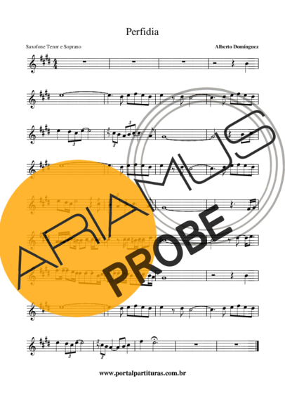 Altemar Dutra Perfidia score for Tenor-Saxophon Sopran (Bb)
