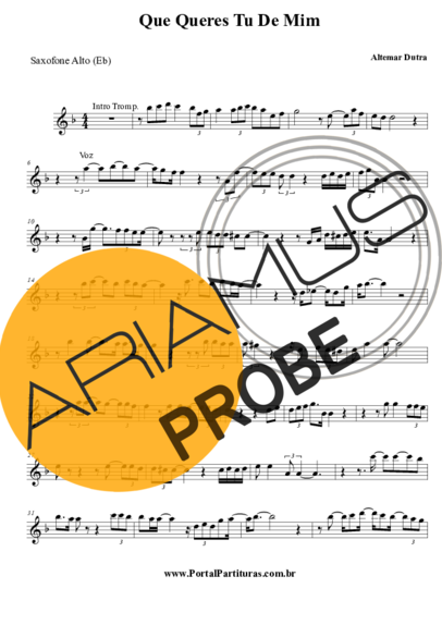 Altemar Dutra Que Queres Tu De Mim score for Alt-Saxophon