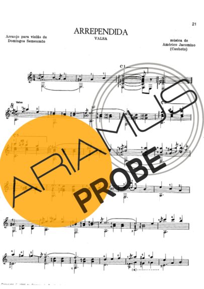 Américo Jacomino Arrependida score for Akustische Gitarre