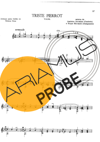 Américo Jacomino Triste Pierrot score for Akustische Gitarre