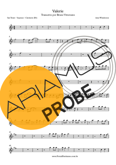 Amy Winehouse Valerie score for Tenor-Saxophon Sopran (Bb)
