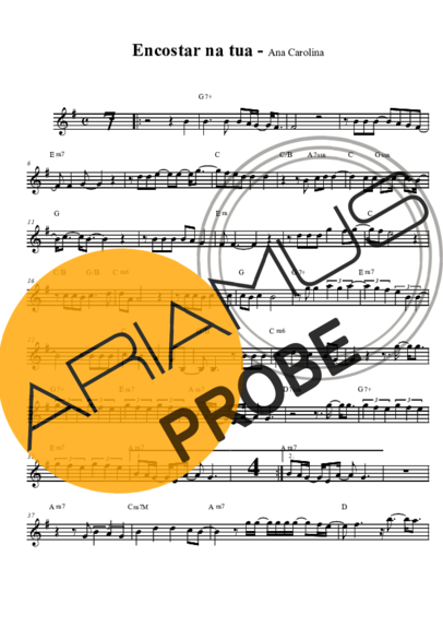 Ana Carolina Encostar na Tua score for Tenor-Saxophon Sopran (Bb)