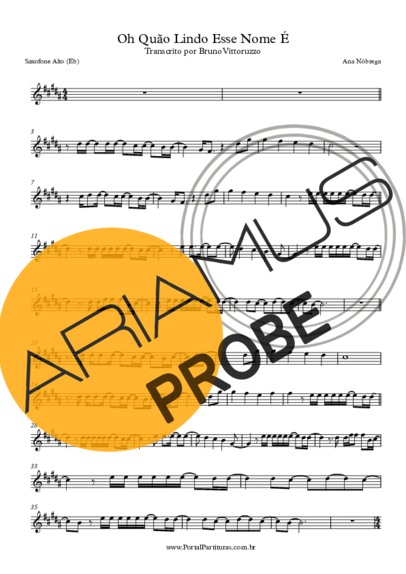 Ana Nóbrega Oh, Quão Lindo Esse Nome É score for Alt-Saxophon