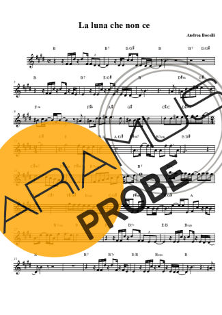 Andrea Bocelli La Luna Che Non C´e score for Klarinette (Bb)