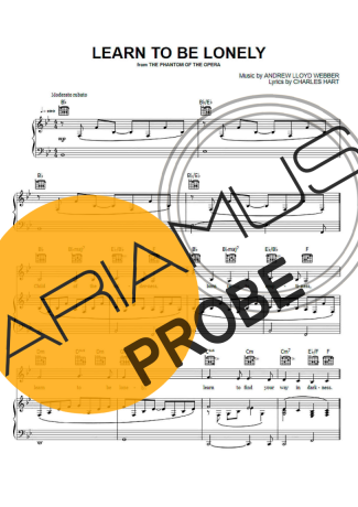 Andrew Lloyd Webber Learn To Be Lonely score for Klavier
