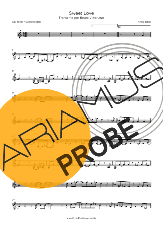 Anita Baker Sweet Love score for Tenor-Saxophon Sopran (Bb)