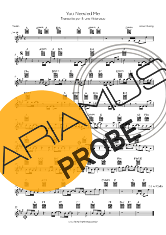 Anne Murray You Needed Me score for Akustische Gitarre