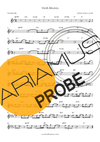 Antonio Carlos e Jocafi Você Abusou score for Klarinette (Bb)