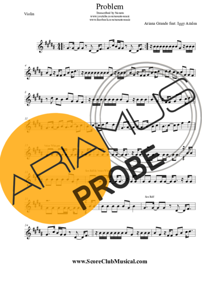 Ariana Grande Problem (feat. Iggy Azalea) score for Violine