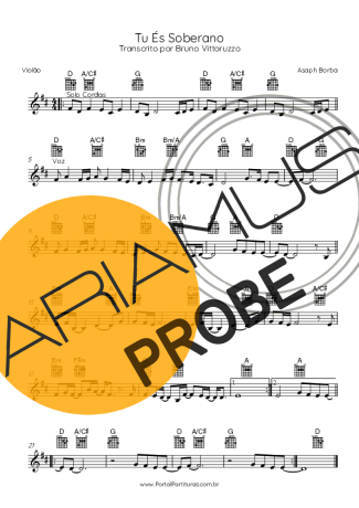 Asaph Borba Tu És Soberano score for Akustische Gitarre