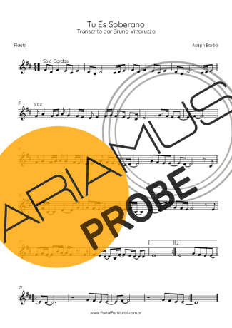 Asaph Borba Tu És Soberano score for Floete