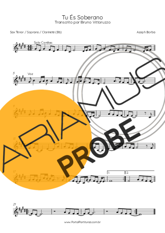 Asaph Borba Tu És Soberano score for Tenor-Saxophon Sopran (Bb)