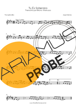 Asaph Borba Tu És Soberano score for Trompete