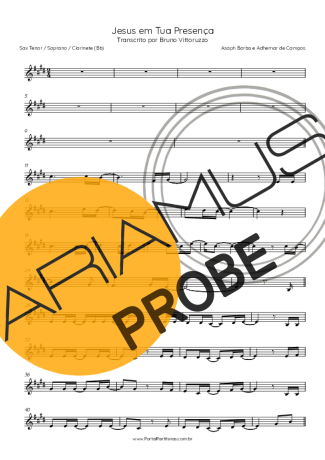 Asaph Borba e Adhemar de Campos Jesus Em Tua Presença score for Tenor-Saxophon Sopran (Bb)