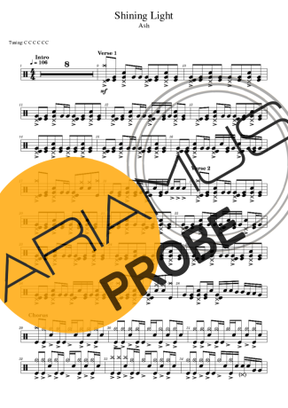 Ash Shining Light score for Schlagzeug